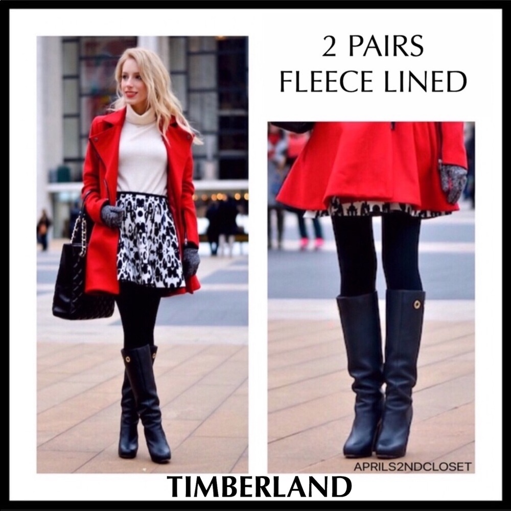 BLACK FLEECE LINED LEGGINGS 2 PAIRS A2C - Picture 3 of 16